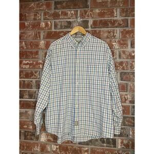 Khakis Big Oxford XLT Mens Long Sleeve Button Down Butter Yellow Plaid Spring